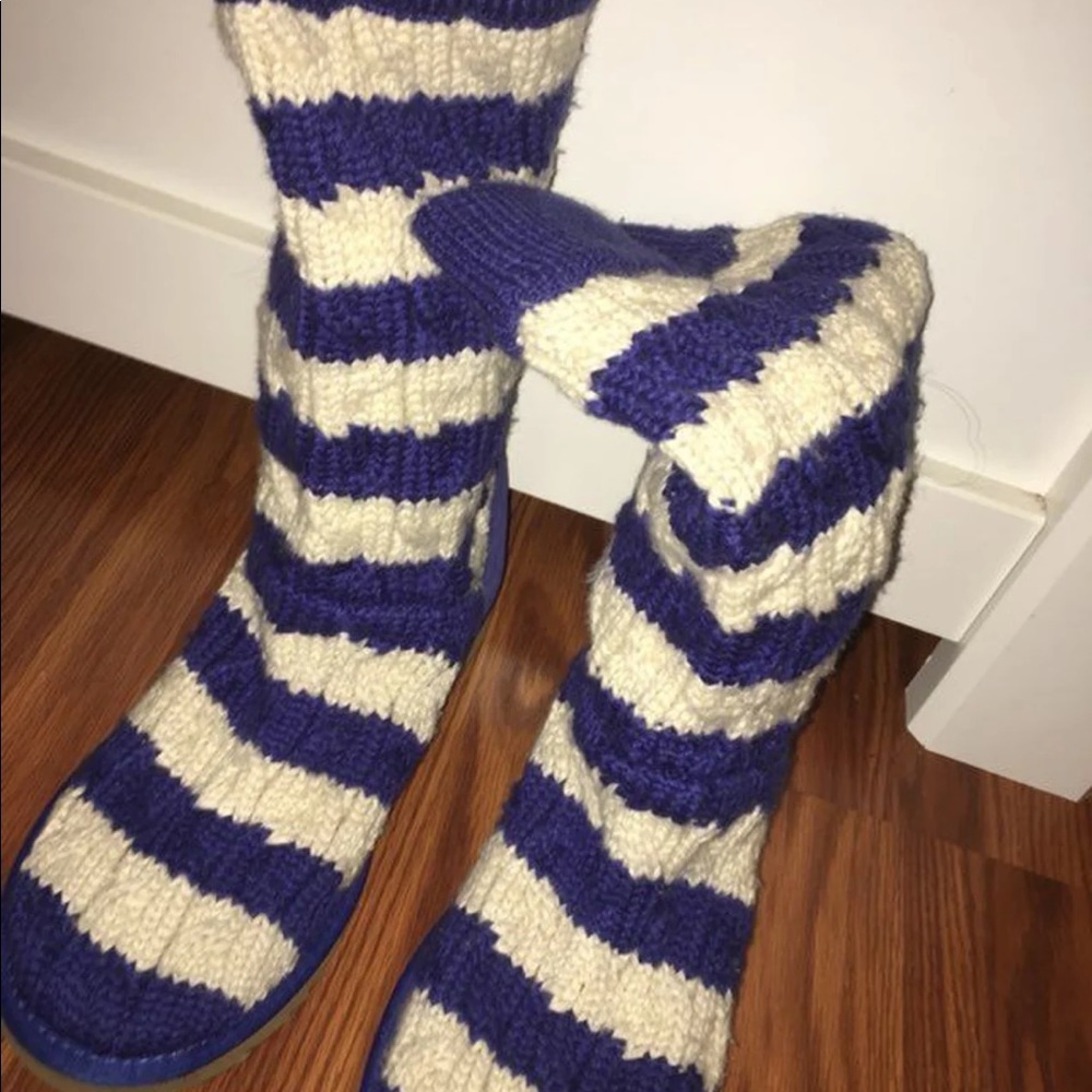 Uggs blue and white striped ugg size 9 long uggs